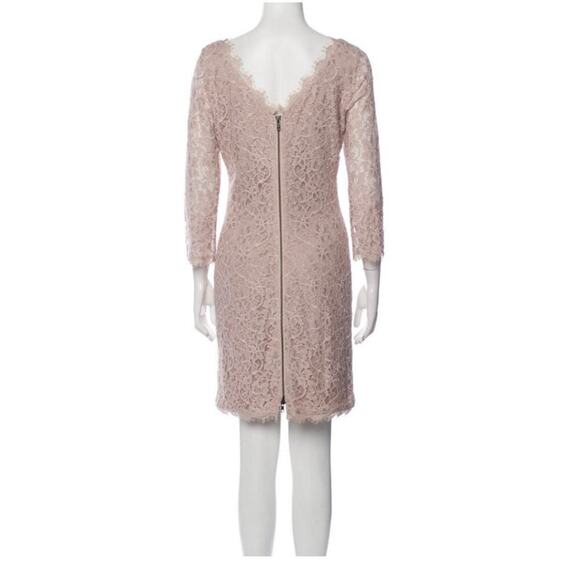Diane Von Furstenberg Women's Beige DVF Zarita Lace Sheath Dress Size 2 - Picture 5 of 15